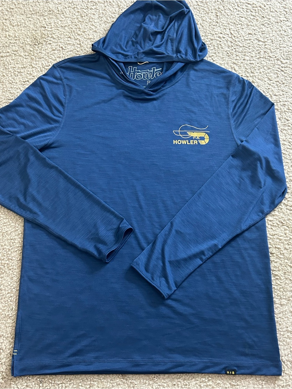 Howler Bros Pullover Mens Medium Blue HB Tech T Hooded UPF 50+ Sun Protection - Picture 8 of 8